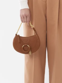 Mini Sacs-Chloé Pochette Demi-Lune Hana Caramello