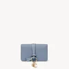 Portefeuilles Compacts-Chloé Pochette Pour Cartes Et Monnaie Alphabet Shady Cobalt