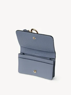 Portefeuilles Compacts-Chloé Pochette Pour Cartes Et Monnaie Alphabet Shady Cobalt