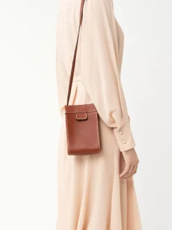 Coques Pour Telephone Et Accessoires-Chloé Pochette Telephone Edith Sepia Brown