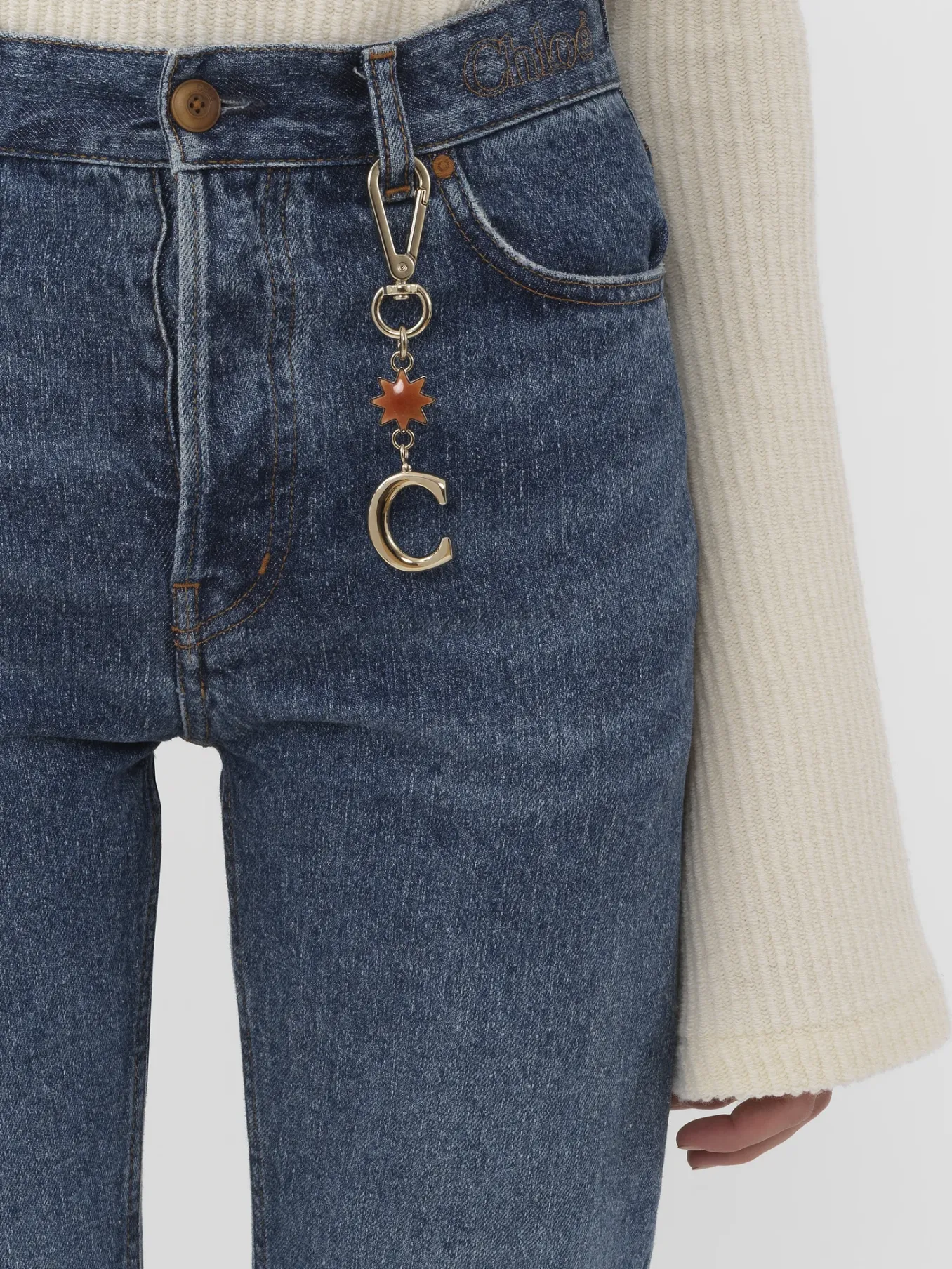 Porte-Cles Et Charms Pour Sac-Chloé Porte-Cles Alphabet Gold Color