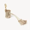 Porte-Cles Et Charms Pour Sac-Chloé Porte-Cles Sac Seau Nano Vicki Cement Beige