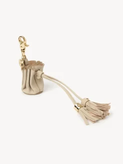 Porte-Cles Et Charms Pour Sac-Chloé Porte-Cles Sac Seau Nano Vicki Cement Beige
