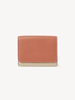 Portefeuilles Compacts-Chloé Portefeuille A Trois Volets Layers Cement Beige