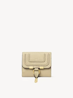 Portefeuilles Compacts-Chloé Portefeuille Compact A Rabat Marcie Root Beige