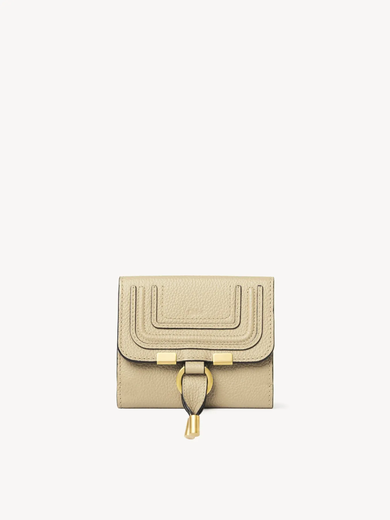 Portefeuilles Compacts-Chloé Portefeuille Compact A Rabat Marcie Root Beige