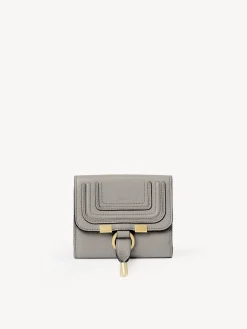 Portefeuilles Compacts-Chloé Portefeuille Compact A Rabat Marcie Cashmere Grey