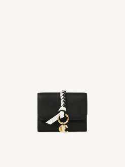 Portefeuilles Compacts-Chloé Portefeuille Compact A Trois Volets Alphabet Noir