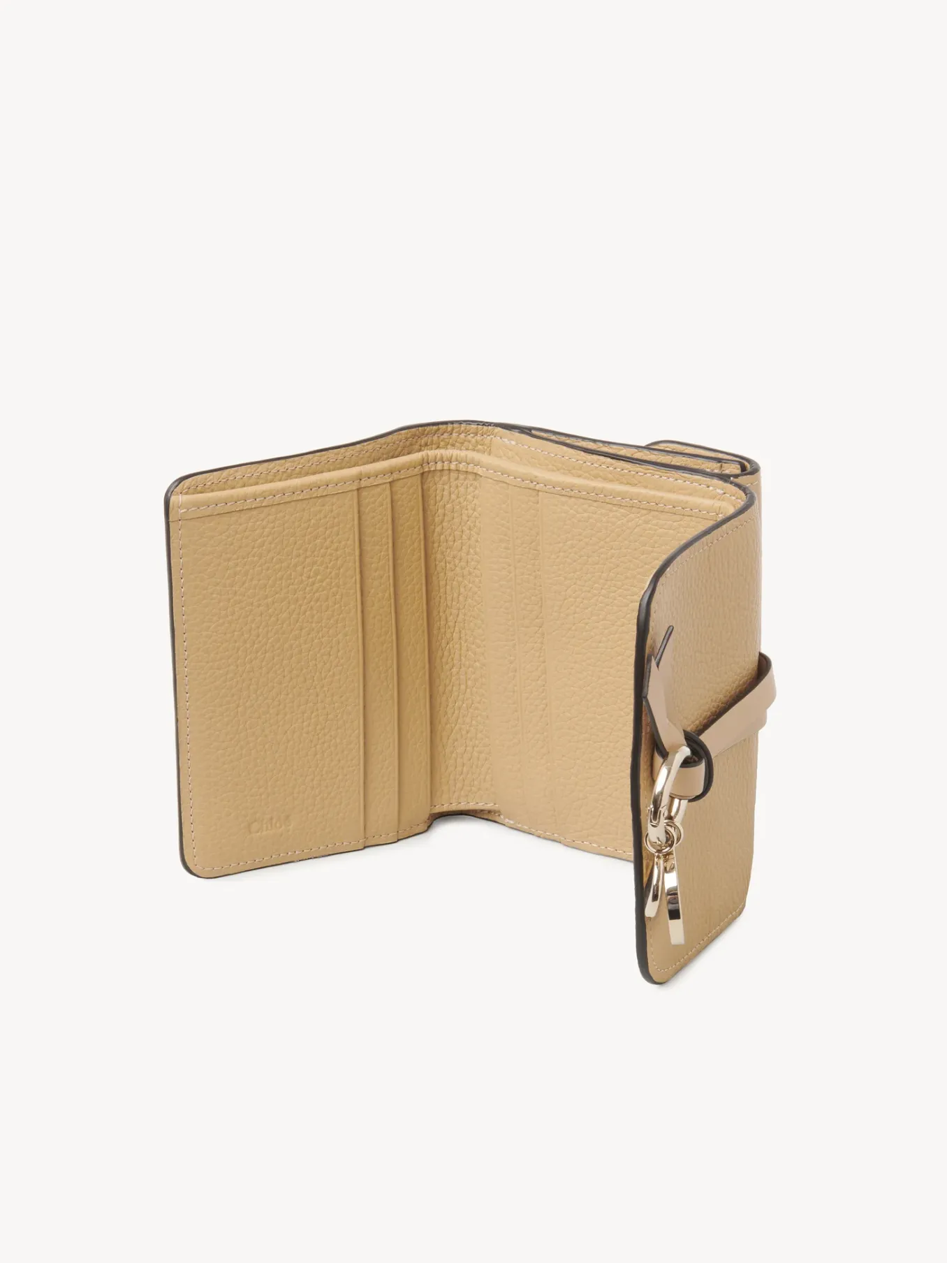 Portefeuilles Compacts-Chloé Portefeuille Compact A Trois Volets Alphabet Soft Tan
