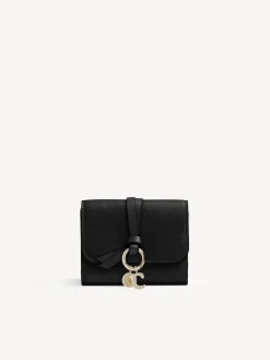 Portefeuilles Compacts-Chloé Portefeuille Compact A Trois Volets Alphabet Noir