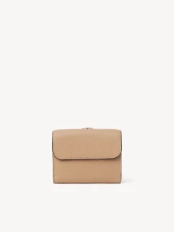 Portefeuilles Compacts-Chloé Portefeuille Compact A Trois Volets Alphabet Light Tan