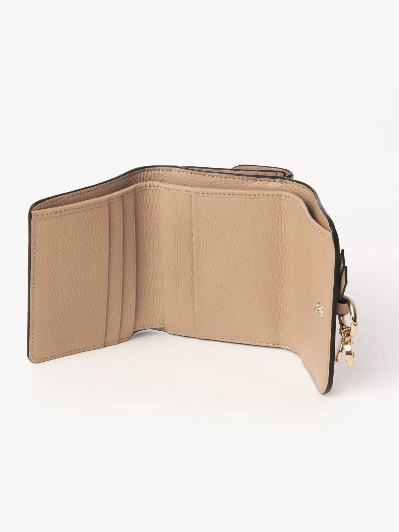 Portefeuilles Compacts-Chloé Portefeuille Compact A Trois Volets Alphabet Light Tan