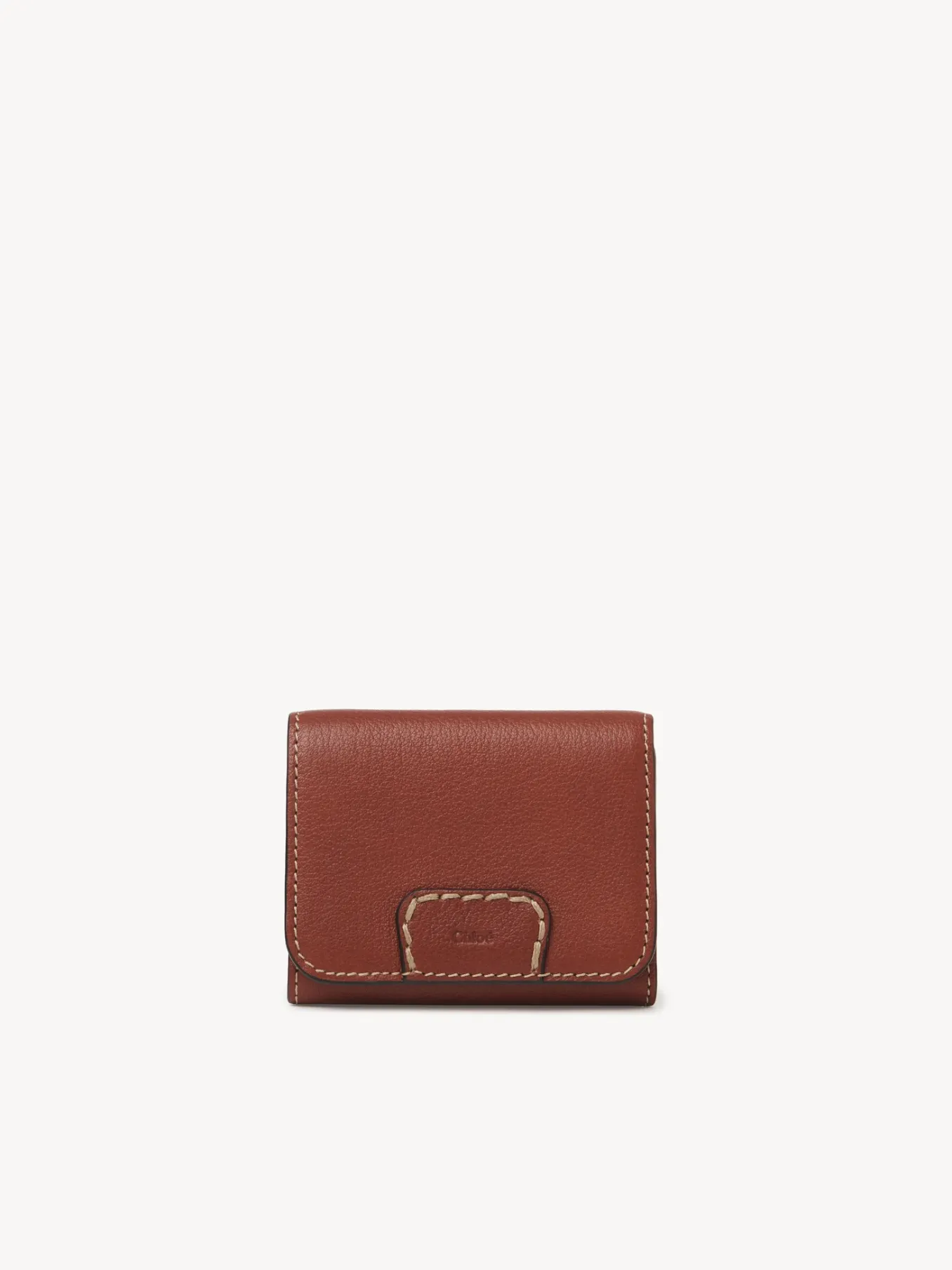 Portefeuilles Compacts-Chloé Portefeuille Compact A Trois Volets Edith Sepia Brown