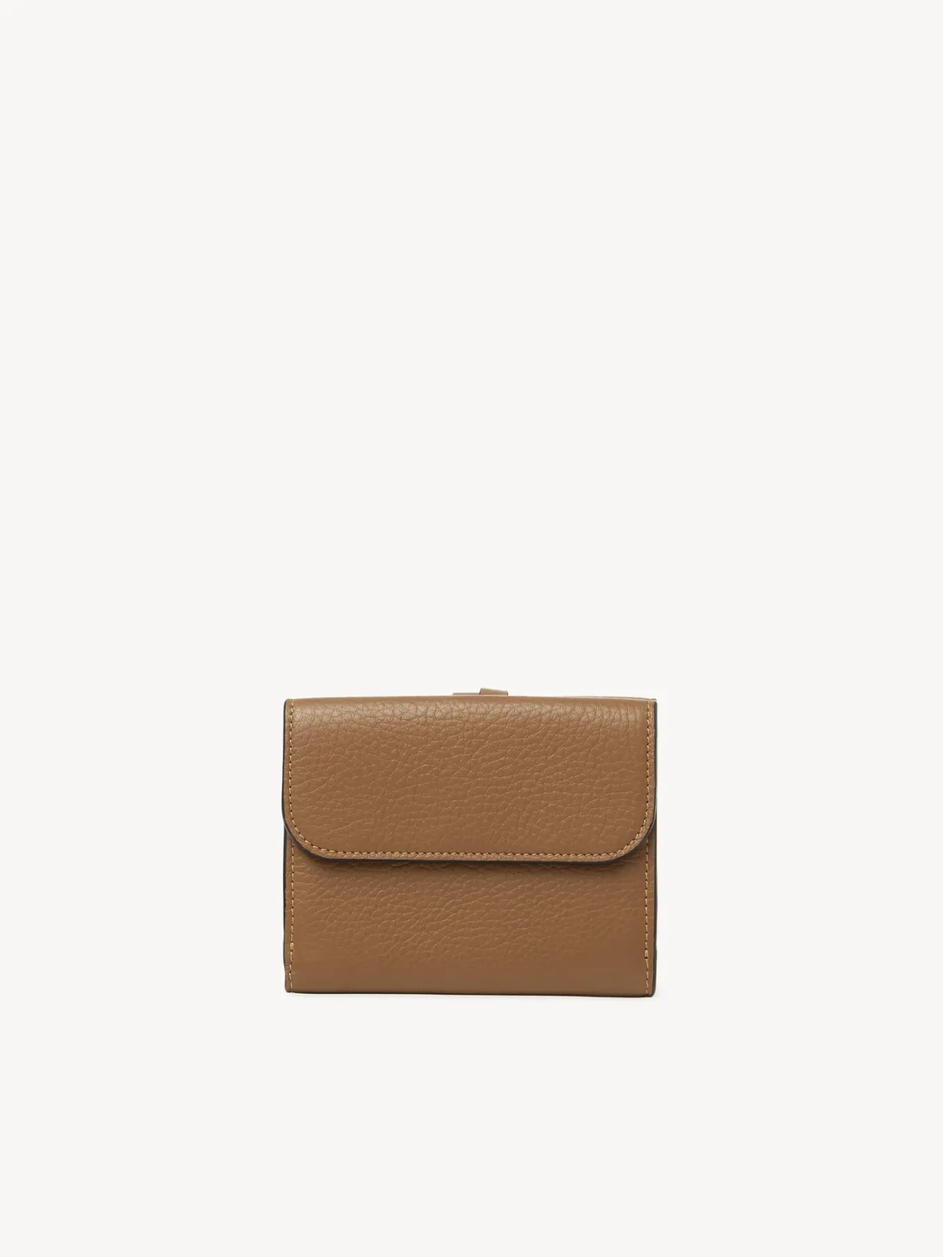 Portefeuilles Compacts-Chloé Portefeuille Compact A Trois Volets Alphabet Cement Brown