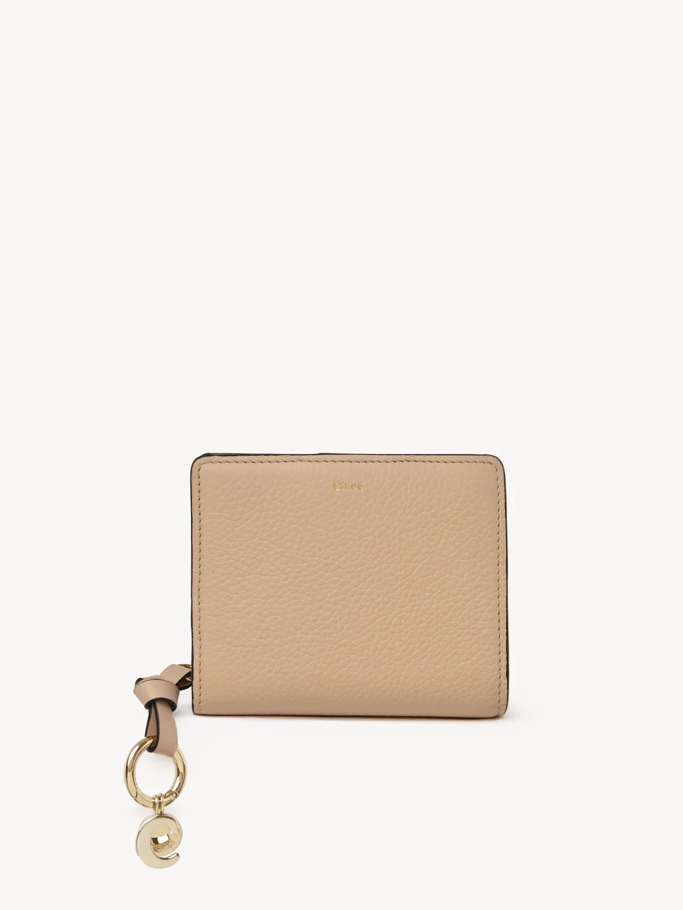 Portefeuilles Compacts-Chloé Portefeuille Compact Zippe Alphabet Light Tan