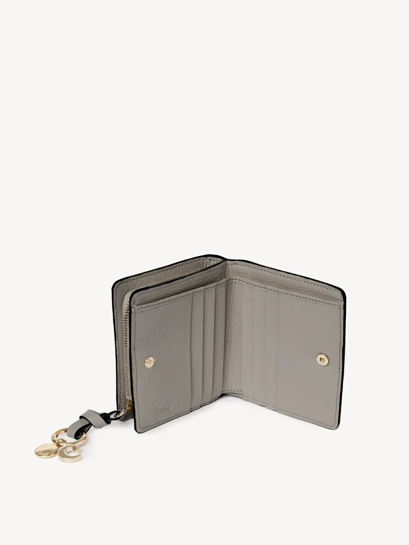 Portefeuilles Compacts-Chloé Portefeuille Compact Zippe Alphabet Cashmere Grey