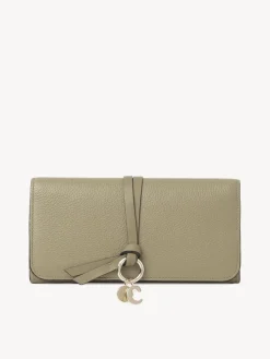 Portefeuilles Longs-Chloé Portefeuille Long A Rabat Alphabet Slate Green