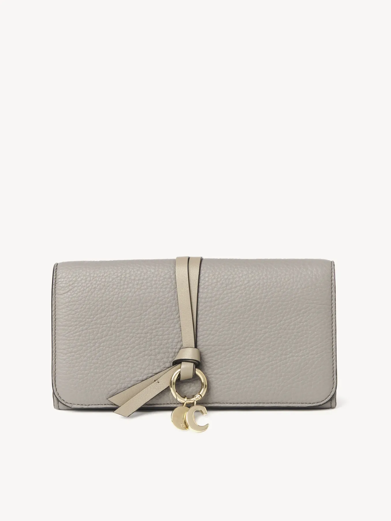 Portefeuilles Longs-Chloé Portefeuille Long A Rabat Alphabet Cashmere Grey
