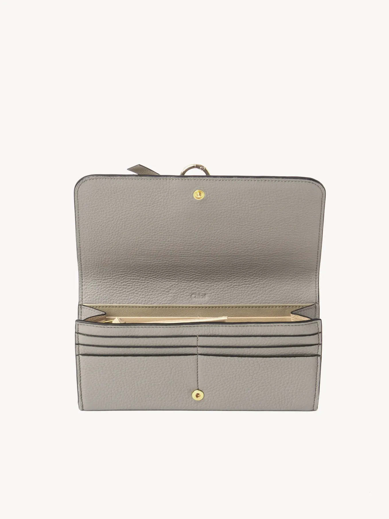 Portefeuilles Longs-Chloé Portefeuille Long A Rabat Alphabet Cashmere Grey