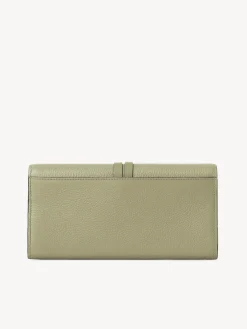Portefeuilles Longs-Chloé Portefeuille Long A Rabat Alphabet Faded Green