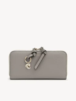 Portefeuilles Longs-Chloé Portefeuille Long Zippe Alphabet Cashmere Grey