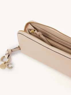 Portefeuilles Longs-Chloé Portefeuille Long Zippe Alphabet Blush Nude