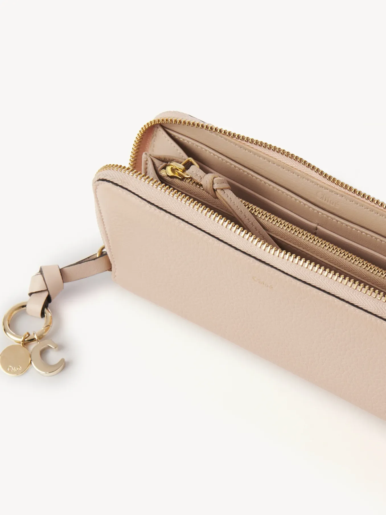Portefeuilles Longs-Chloé Portefeuille Long Zippe Alphabet Blush Nude