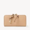 Portefeuilles Longs-Chloé Portefeuille Long Zippe Alphabet Light Tan