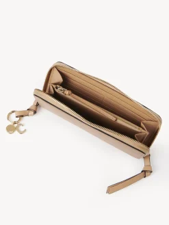 Portefeuilles Longs-Chloé Portefeuille Long Zippe Alphabet Light Tan