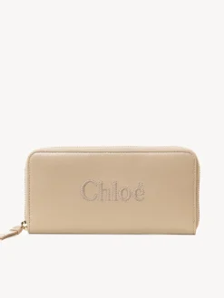 Portefeuilles Longs-Chloé Portefeuille Long Zippe Chloe Sense Cement Pink