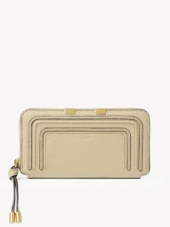 Portefeuilles Longs-Chloé Portefeuille Long Zippe Marcie Root Beige