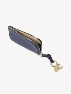 Porte-Cartes-Chloé Porte-Monnaie Alphabet Avec Fentes Pour Cartes Carbon Blue