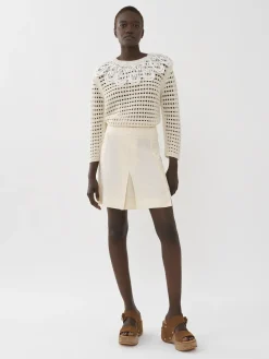 Vêtements-Chloé Pull A Collerette Blanc