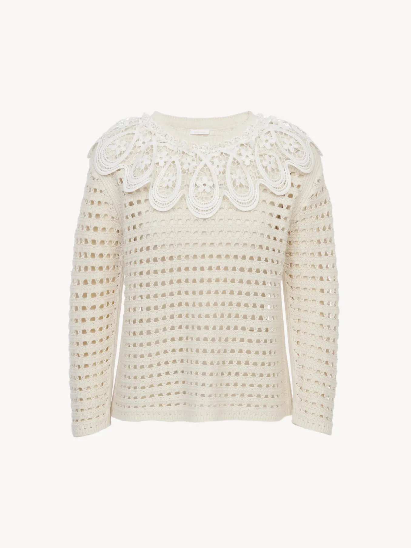 Vêtements-Chloé Pull A Collerette Blanc