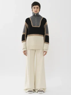 Maille-Chloé Pull Camionneur Oversize Multicolor Black 1