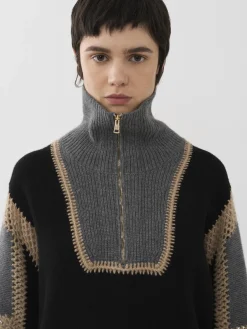 Maille-Chloé Pull Camionneur Oversize Multicolor Black 1