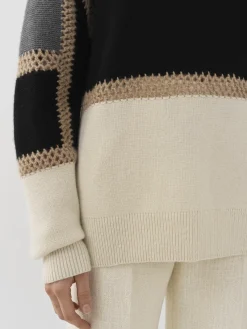Maille-Chloé Pull Camionneur Oversize Multicolor Black 1