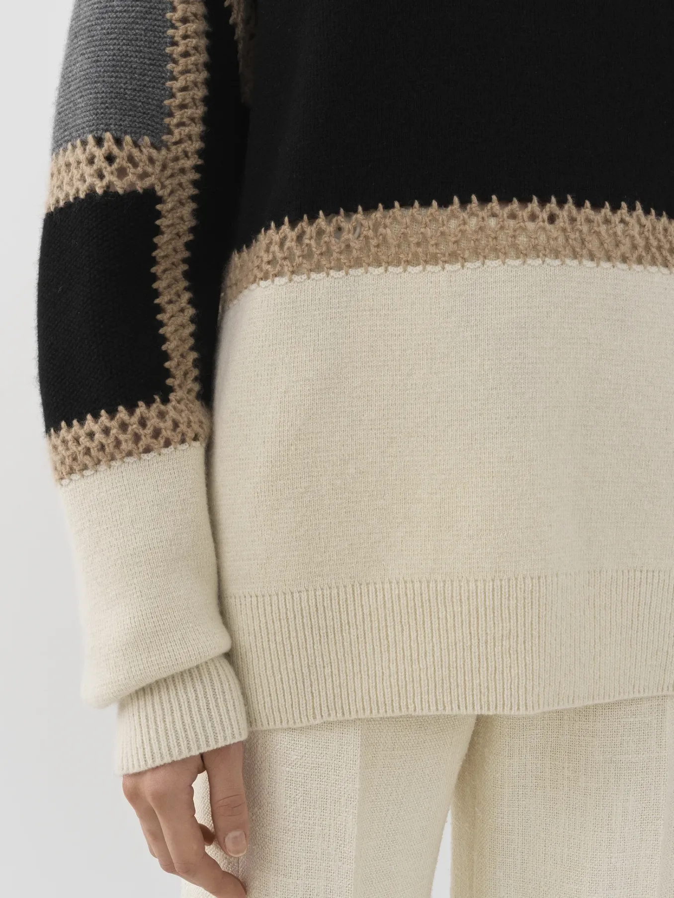 Maille-Chloé Pull Camionneur Oversize Multicolor Black 1