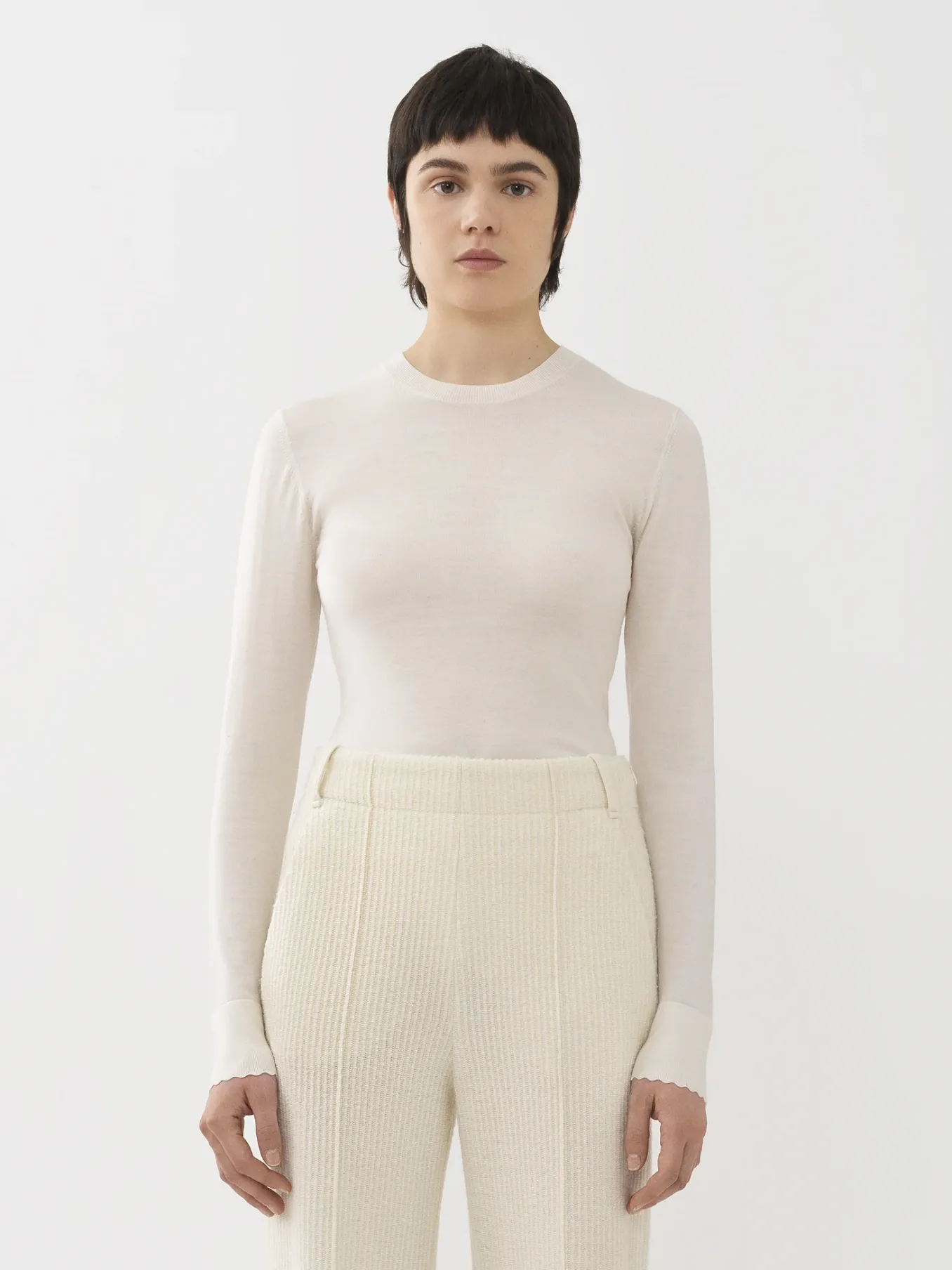 Maille-Chloé Pull Classique Iconic Milk