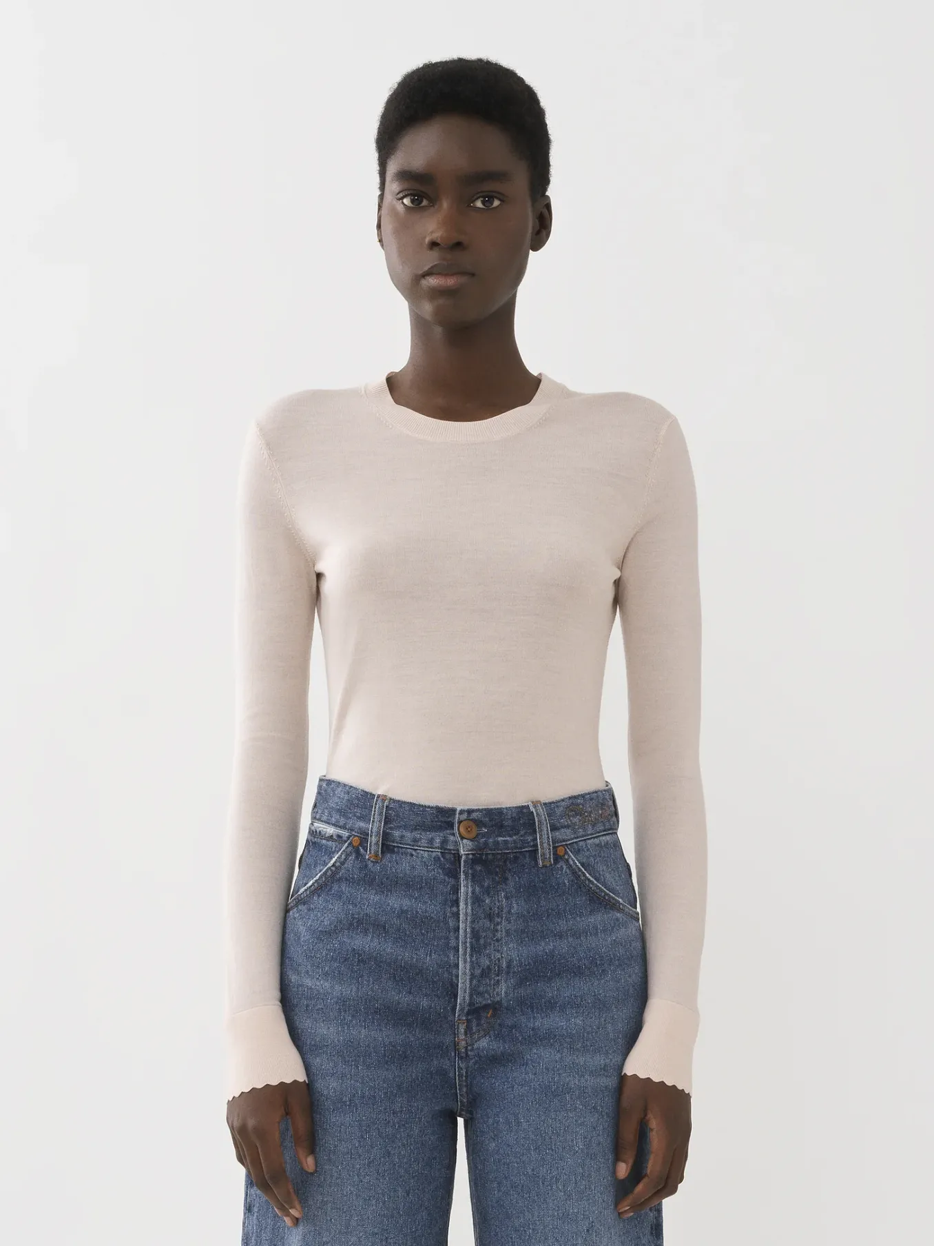 Maille-Chloé Pull Classique Pansy Pink