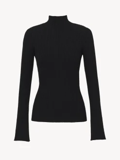 Maille-Chloé Pull Col Montant Noir