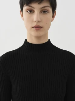 Maille-Chloé Pull Col Montant Noir