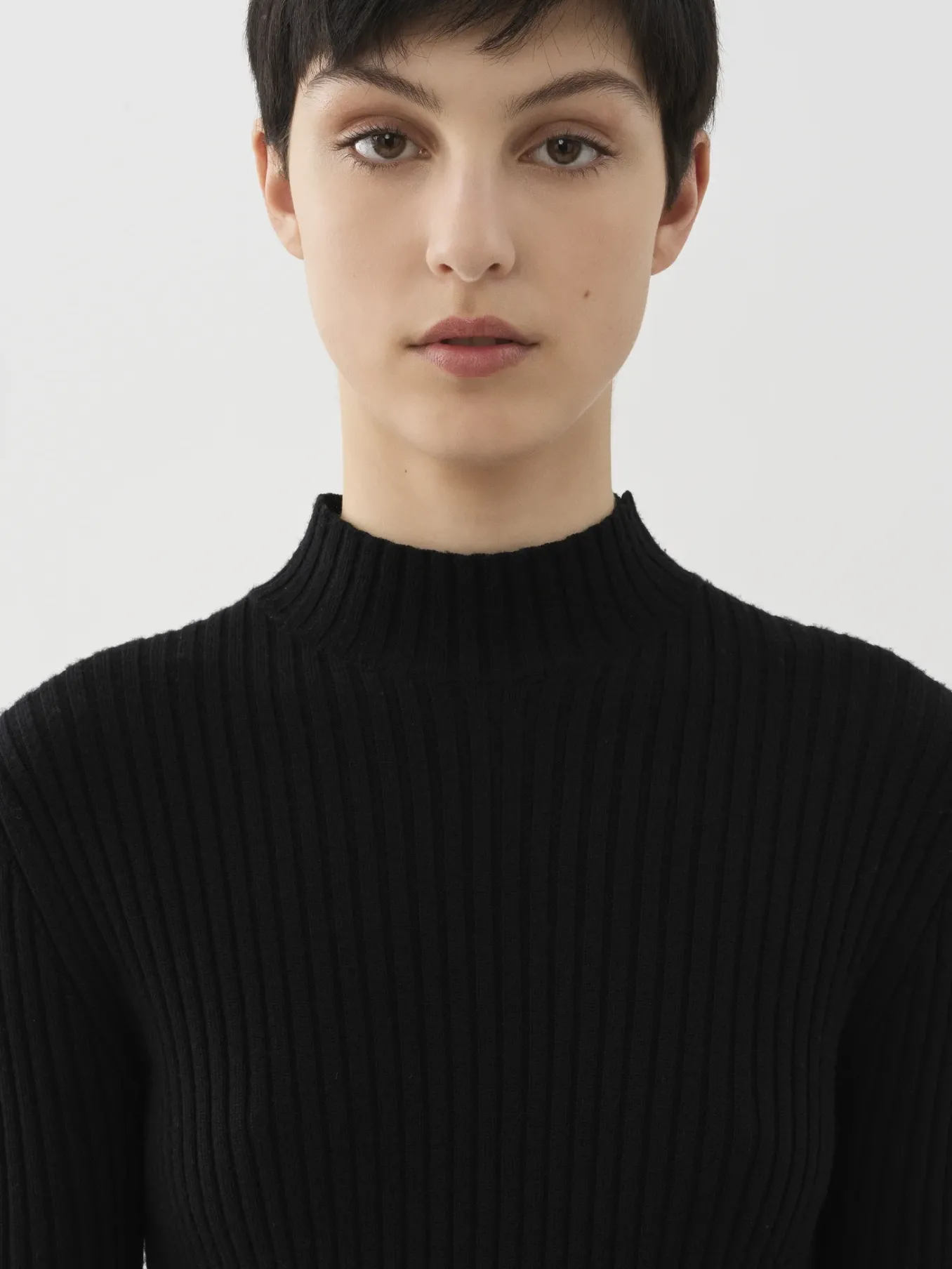 Maille-Chloé Pull Col Montant Noir