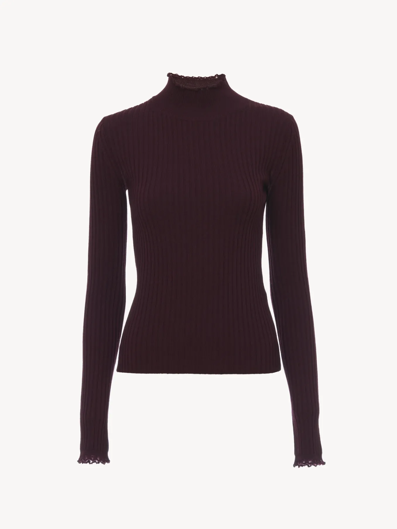 Maille-Chloé Pull Col Montant Obscure Purple
