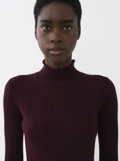 Maille-Chloé Pull Col Montant Obscure Purple