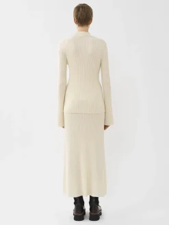 Maille-Chloé Pull Col Montant Lovely White