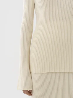 Maille-Chloé Pull Col Montant Lovely White
