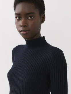 Maille-Chloé Pull Col Montant Iconic Navy