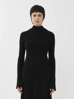 Maille-Chloé Pull Col Montant Noir