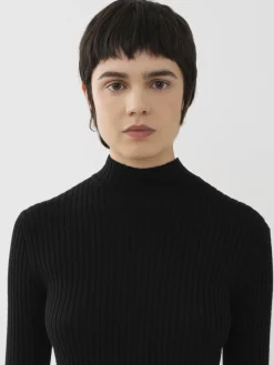 Maille-Chloé Pull Col Montant Noir